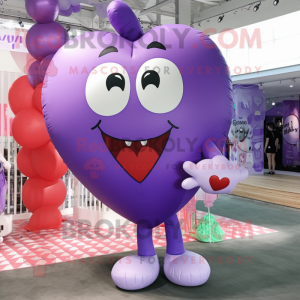 Lavender Heart Shaped Balloons mascot costume character dressed with a Shorts and Cummerbunds