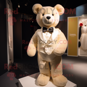 Cream Teddy Bear maskot...