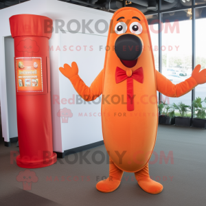 Orange Hot Dog maskot...