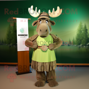 Olive Moose Maskottchen...