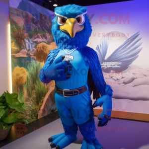 Blue Hawk maskot kostume...