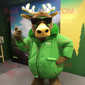 Green Elk mascotte kostuum...