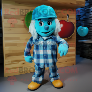 Turquoise Apple mascotte...