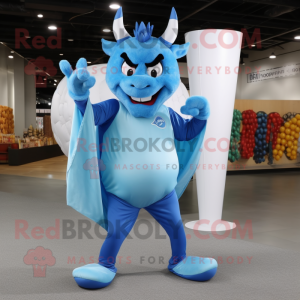 Sky Blue Devil maskot drakt...