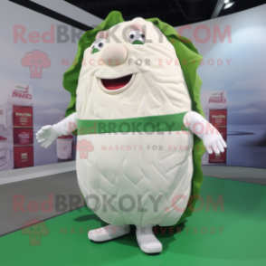 White Corned Beef And Cabbage mascot costume character dressed with a Cover-up and Foot pads