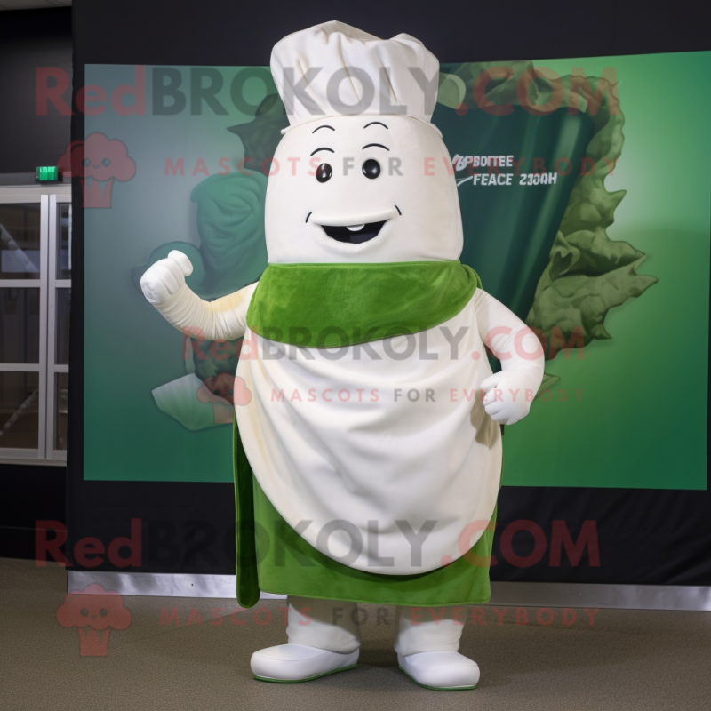 White Corned Beef And Cabbage mascot costume character dressed with a Cover-up and Foot pads