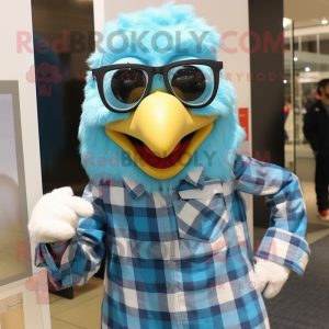 Cyan Eagle mascotte kostuum...