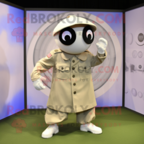 Cream Sniper mascot costume character dressed with a Circle Skirt and Cufflinks