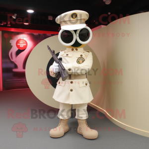 Cream Sniper mascot costume character dressed with a Circle Skirt and Cufflinks