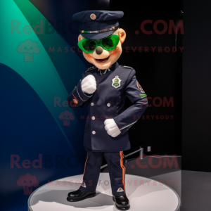 Navy Irish Flag mascot costume character dressed with a Moto Jacket and Cufflinks