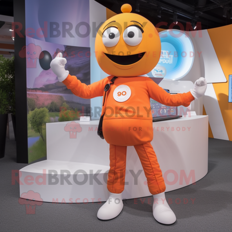 Orange Doctor mascot costume character dressed with a Yoga Pants and Watches