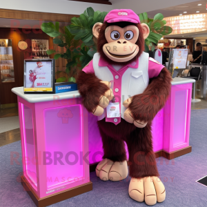 Pink chimpanse maskot...