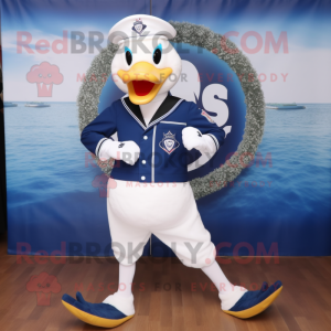 Navy Swans mascot costume character dressed with a Leggings and Bracelet watches