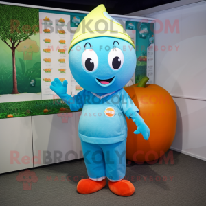 Cyan Abrikos maskot kostume...