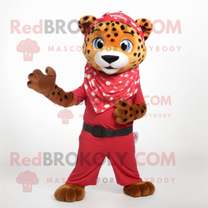 Röd Cheetah maskot maskot...
