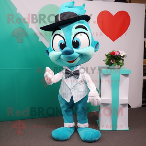 Teal Heart maskot kostume...