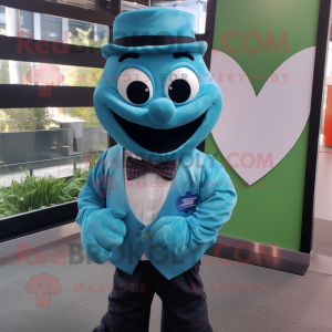 Teal Heart maskot kostume...