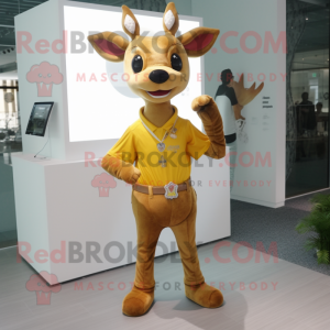 Gold Deer maskot kostyme...