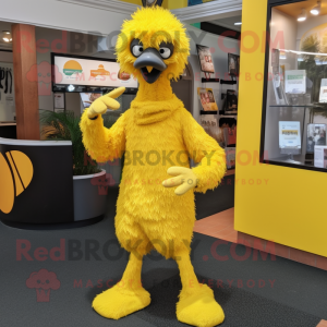 Geel Emu mascotte kostuum...