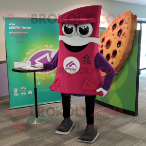 Magenta Pizza Slice maskot...