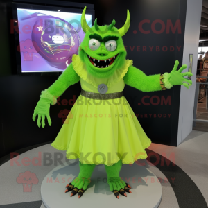 Lime Green Demon maskot...