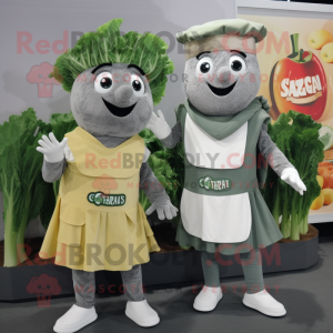 Grå Caesar Salat maskot...