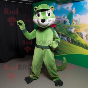 Green Weasel maskot kostume...