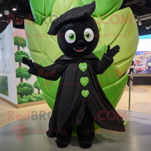 Black Beanstalk mascot costume character dressed with a Coat and Anklets