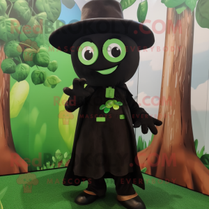 Black Beanstalk mascot costume character dressed with a Coat and Anklets