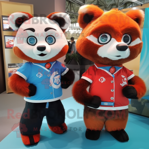 Sky Blue Red Panda mascotte...