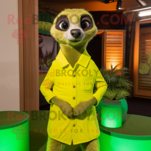 Limegrøn Meerkat maskot...