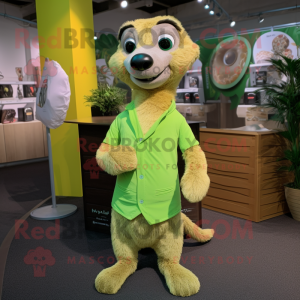 Lime Green Meerkat mascotte...