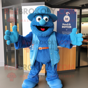 Blauw Jambalaya mascotte...