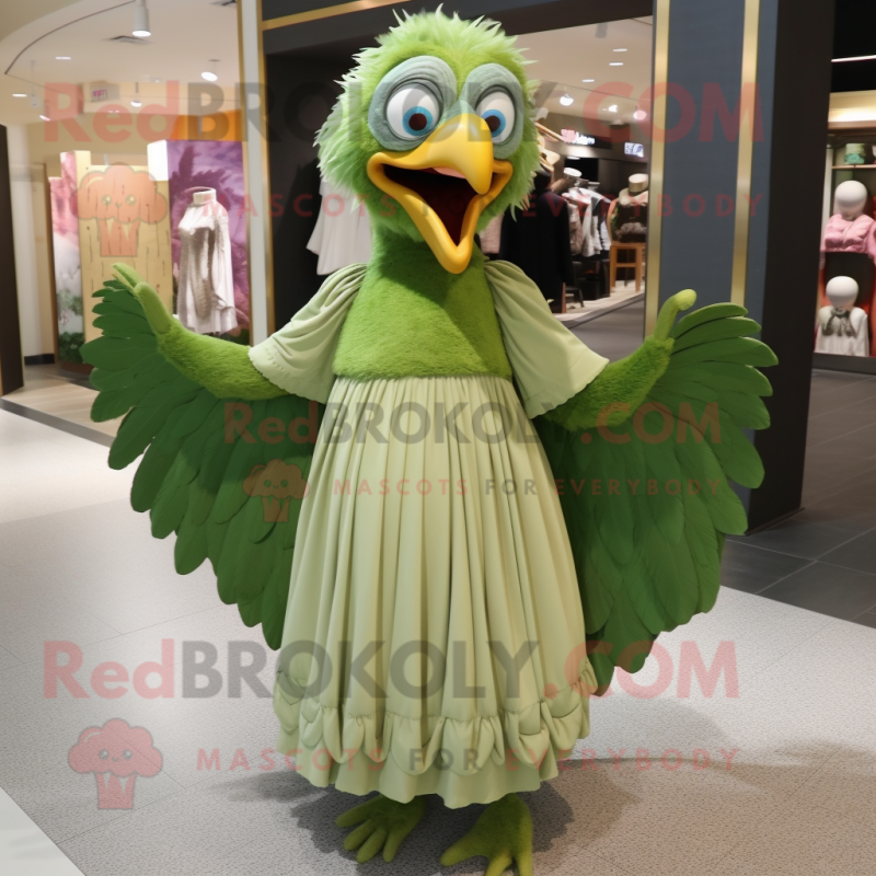 Olive Harpy mascot costume character dressed with a Ball Gown and Belts ...