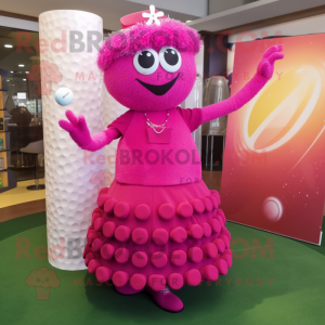 Magenta golfbold maskot...