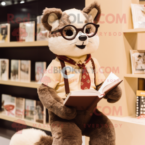 Cream Marten maskot kostume...