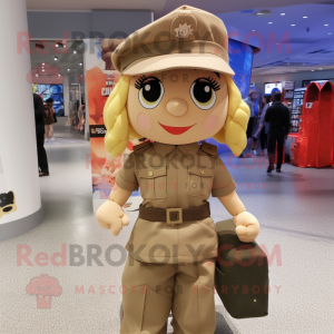 Beige Soldier maskot...