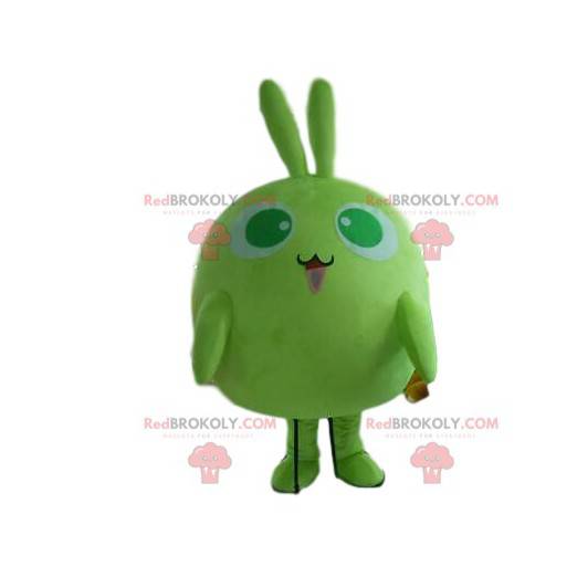 Grön kaninmaskot, liten rund monsterdräkt - Redbrokoly.com