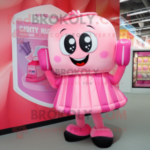 Pink Candy Box maskot drakt...