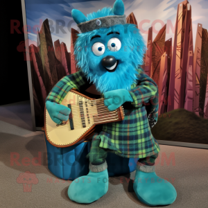Turkis keltisk harpe maskot...