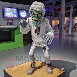 Sølv Zombie maskot kostume...