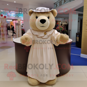 Beige bamse maskot kostume...