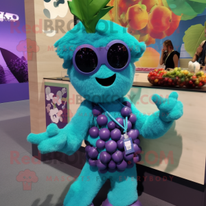 Turkos Grape maskot kostym...