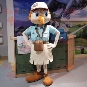 nan Dove mascot costume character dressed with a Cargo Shorts and Earrings
