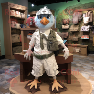nan Dove mascot costume character dressed with a Cargo Shorts and Earrings