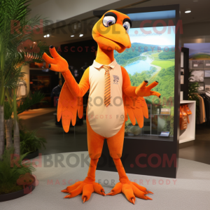 Oransje Archeopteryx maskot...