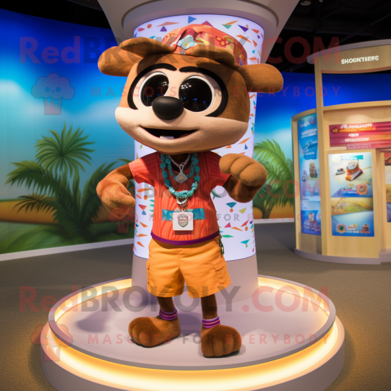 Tan Bracelet mascot costume character dressed with a Bikini and Keychains