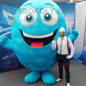 Cyan Rugby Ball mascotte...