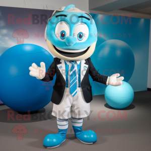 Cyan Rugby Ball mascotte...