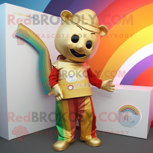 Gold Rainbow maskot kostym...